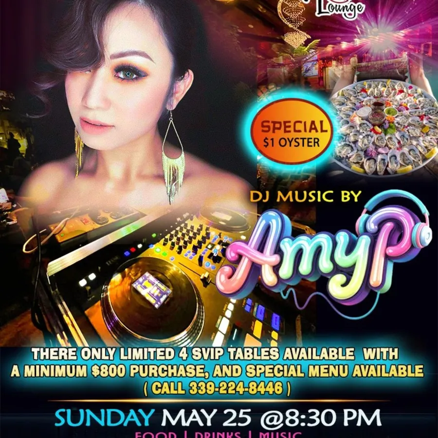 DJ Amy P Sunday night flyer with a $1 oyster special