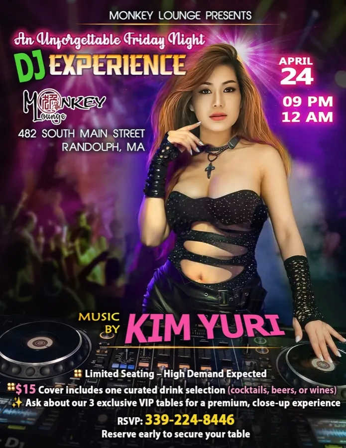 DJ Experience Friday night flyer with music by Kim Yuri